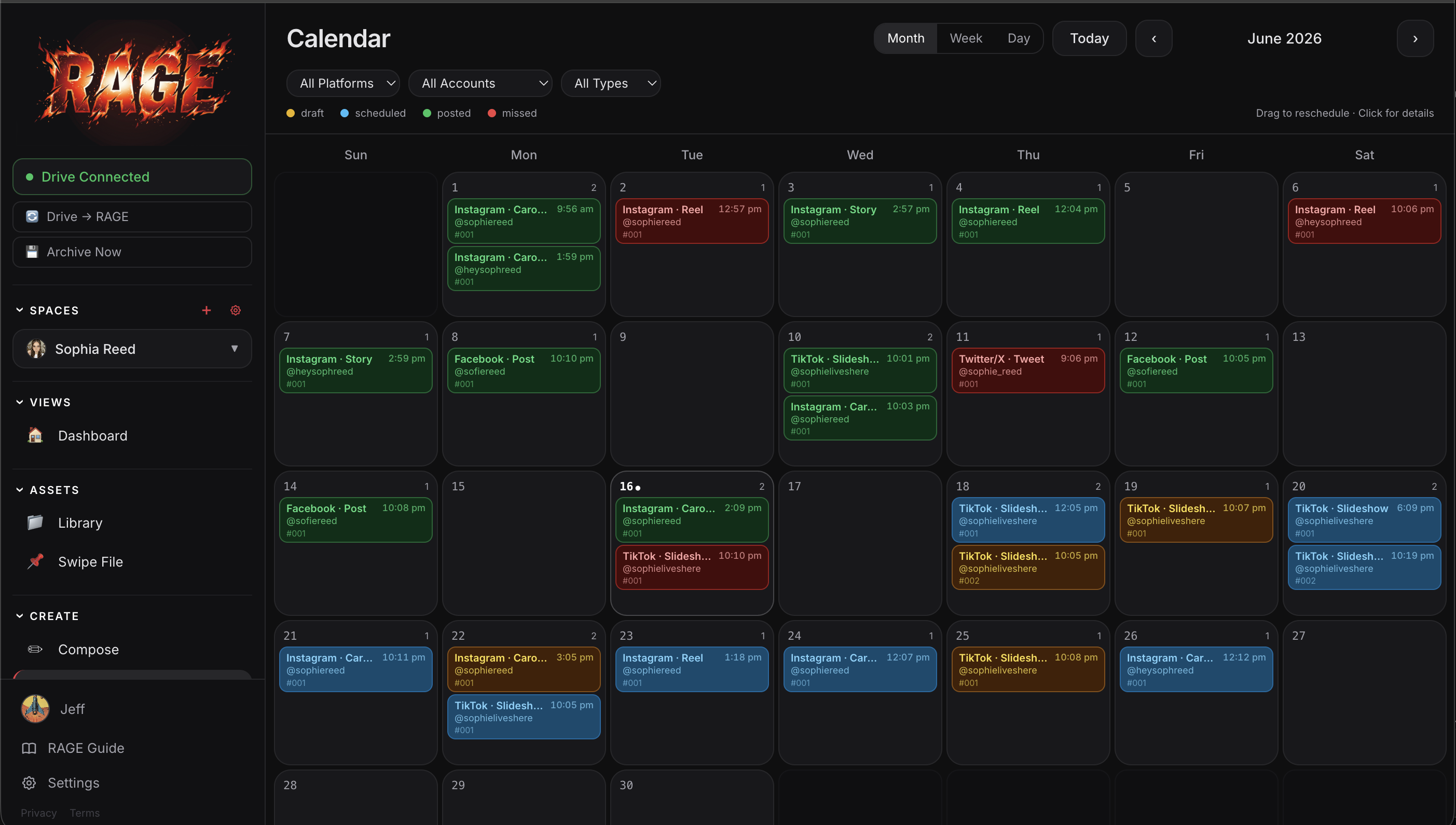 Calendar view